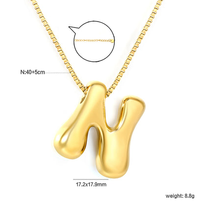Wholesale Waterproof PVD 26 Initial Letter Necklace Series (Pearl/Solid)
