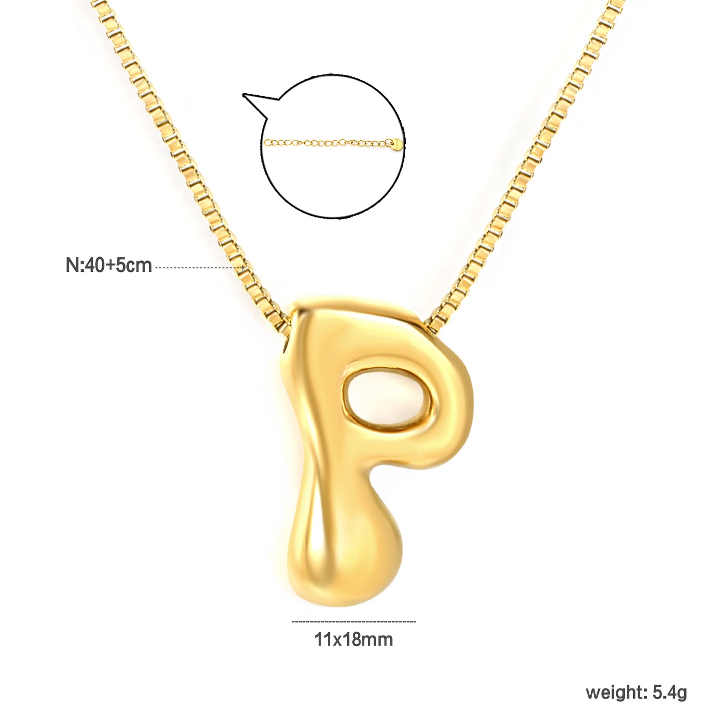 Wholesale Waterproof PVD 26 Initial Letter Necklace Series (Pearl/Solid)