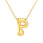 Wholesale Waterproof PVD 26 Initial Letter Necklace Series (Pearl/Solid)