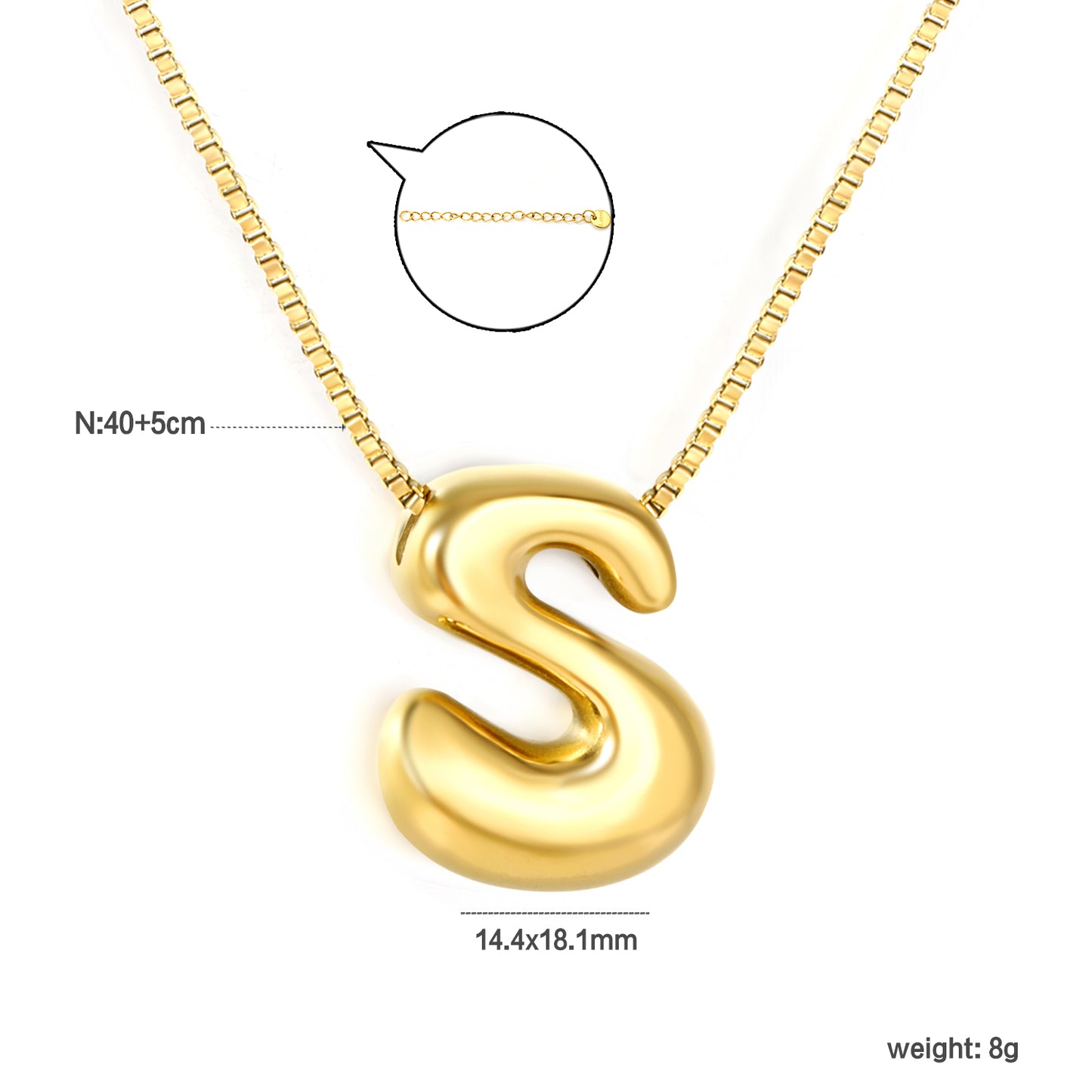 Wholesale Waterproof PVD 26 Initial Letter Necklace Series (Pearl/Solid)