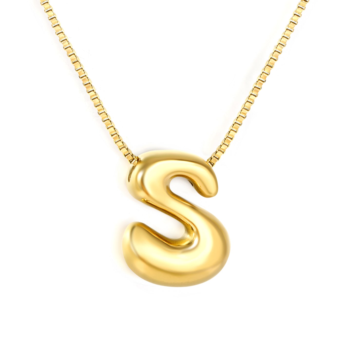 Wholesale Waterproof PVD 26 Initial Letter Necklace Series (Pearl/Solid)