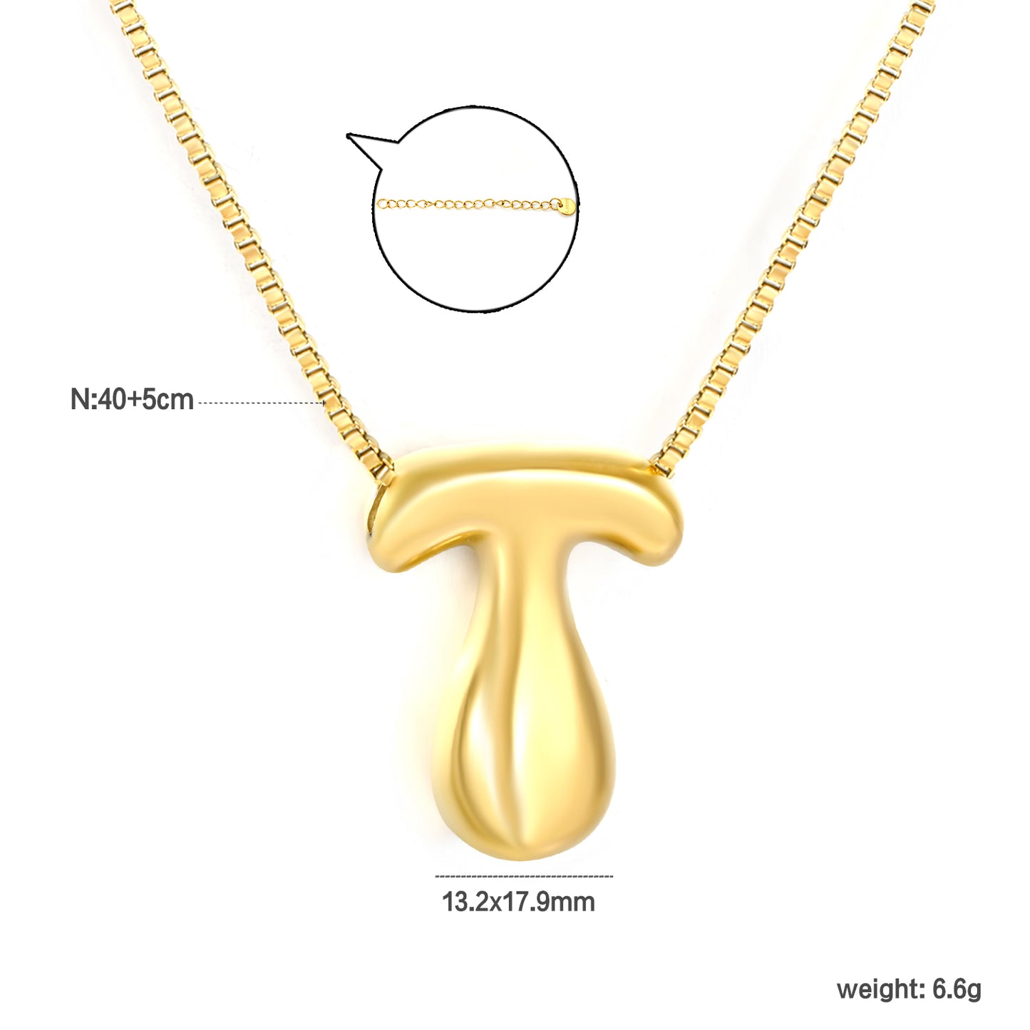 Wholesale Waterproof PVD 26 Initial Letter Necklace Series (Pearl/Solid)