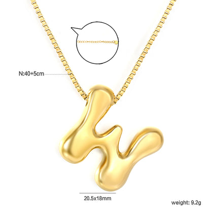Wholesale Waterproof PVD 26 Initial Letter Necklace Series (Pearl/Solid)