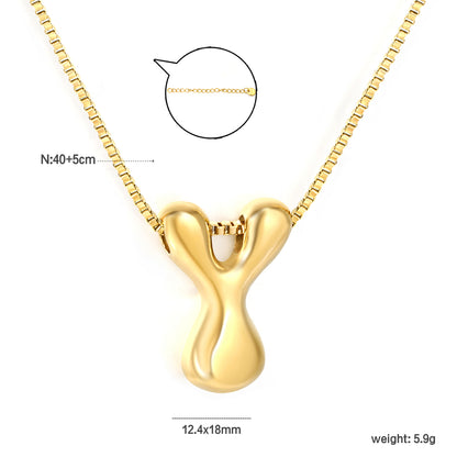 Wholesale Waterproof PVD 26 Initial Letter Necklace Series (Pearl/Solid)