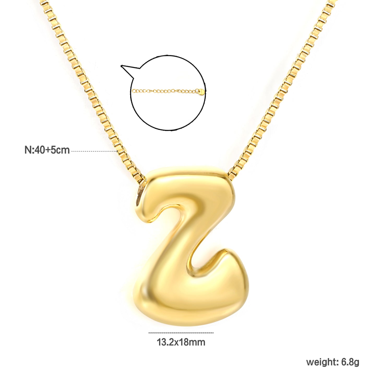Wholesale Waterproof PVD 26 Initial Letter Necklace Series (Pearl/Solid)