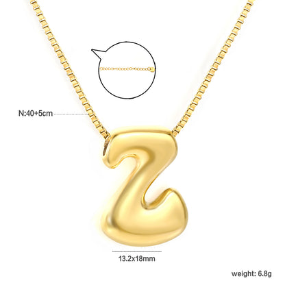 Wholesale Waterproof PVD 26 Initial Letter Necklace Series (Pearl/Solid)