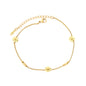 Delicate Floral Charm Anklet Stainless Steel Tarnish-Free