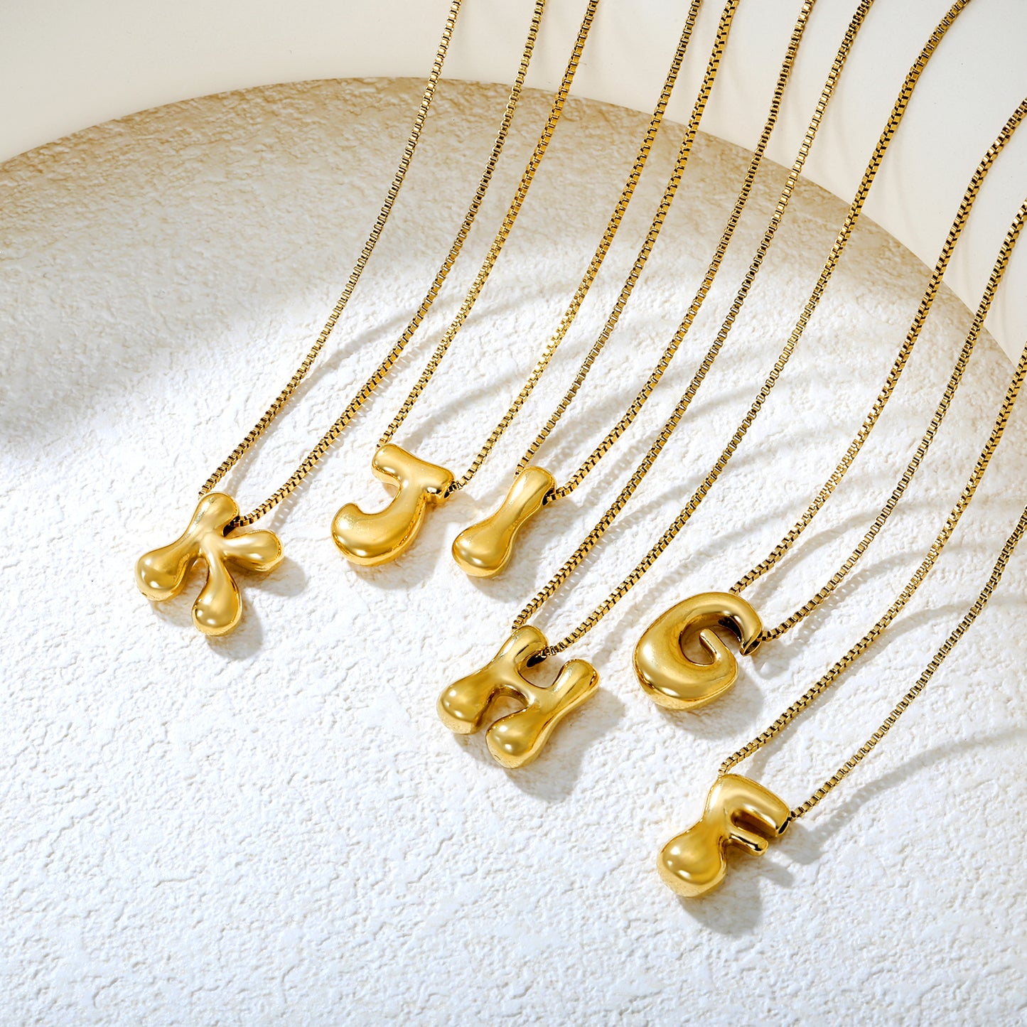 Wholesale Waterproof PVD 26 Initial Letter Necklace Series (Pearl/Solid)