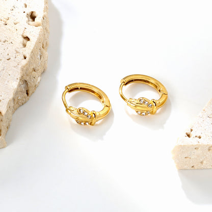 Bulk 18K Gold Plated Desert Cactus Crystal Hoop Earrings