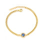 Bulk 18K Gold Plated Luxe Blue Zircon & CNC White Zircon Bracelet