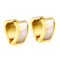 Wholesale Gold Heart - shaped Earrings with White Accent for Jewelry Retailers