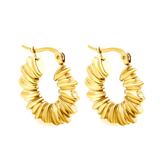 Wholesale Delicate Dotted - Decorated Gold Hoop Earrings for Suppliers