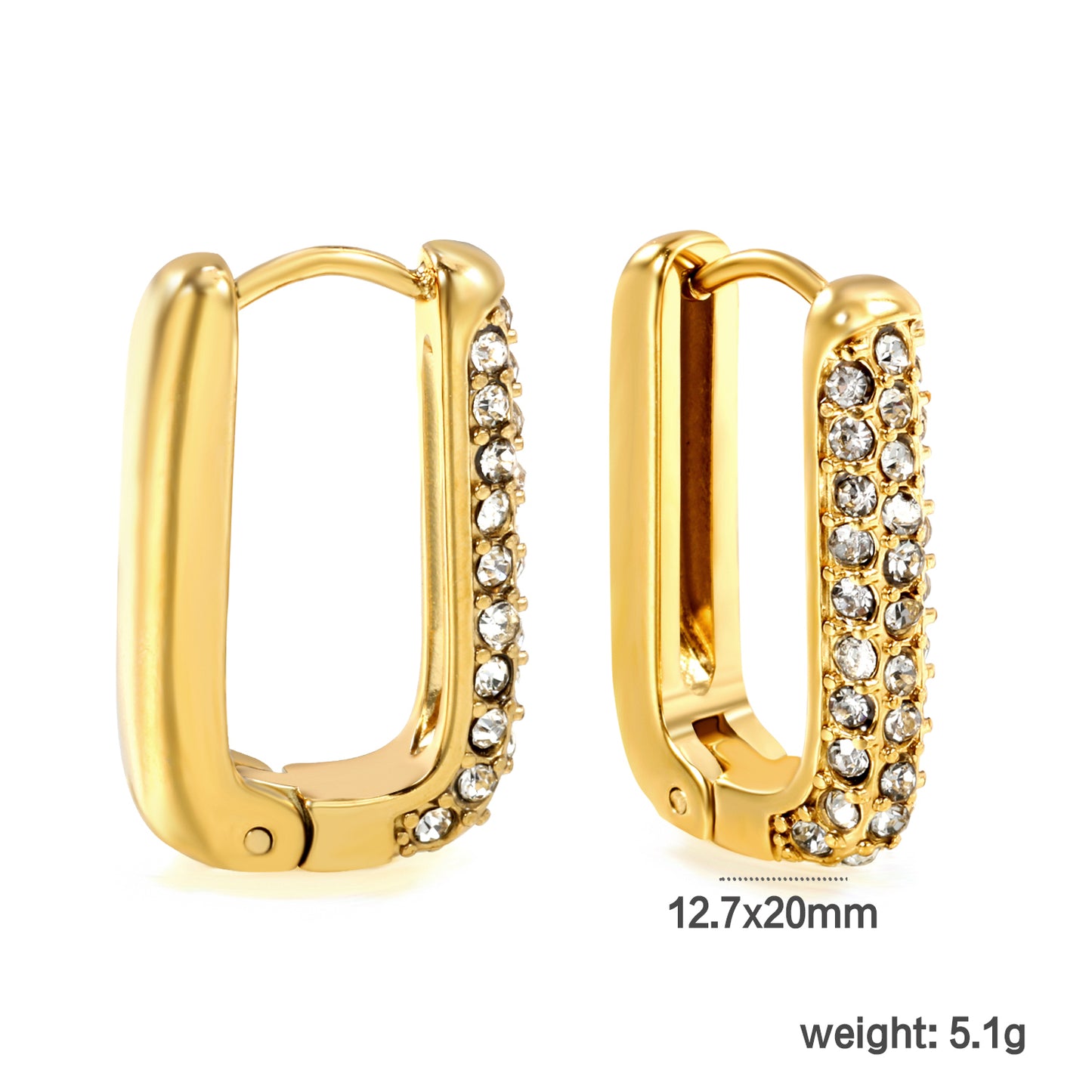 Wholesale U-shaped white diamond earrings