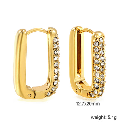 Wholesale U-shaped white diamond earrings