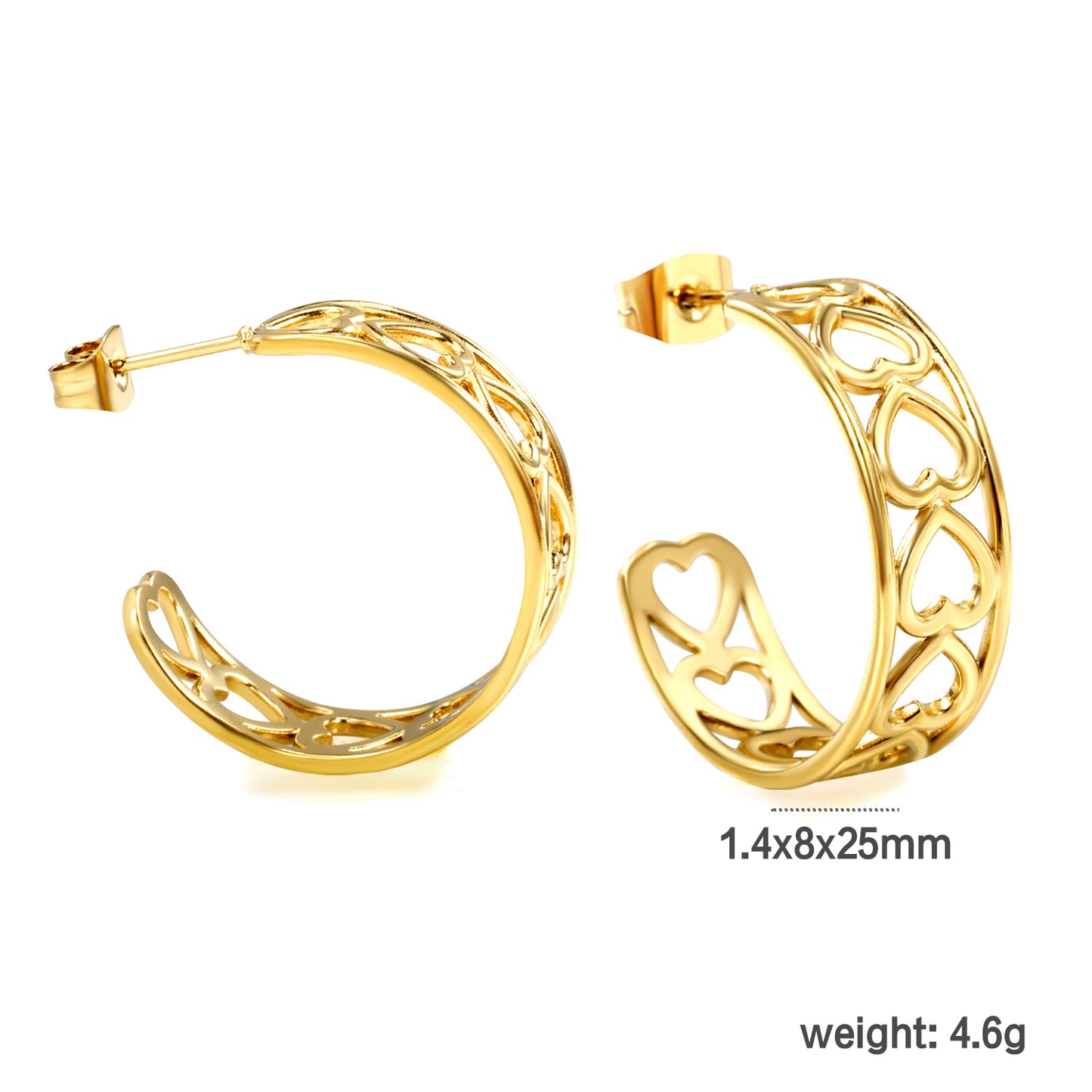 Wholesale Shiny Curved Gold Hoop Earrings for Jewelry Vendors