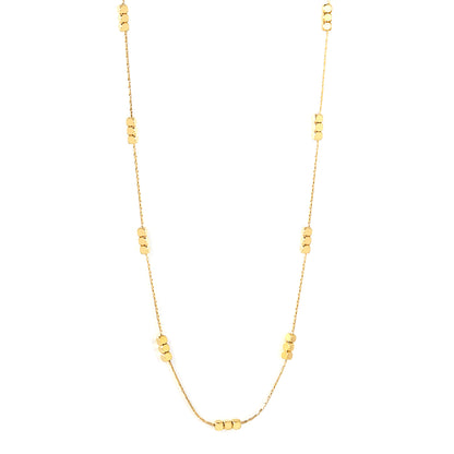 Bulk Waterproof PVD Gold Long Chain Necklace with Square Accents