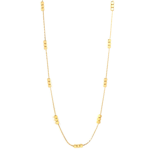 Bulk Waterproof PVD Gold Long Chain Necklace with Square Accents