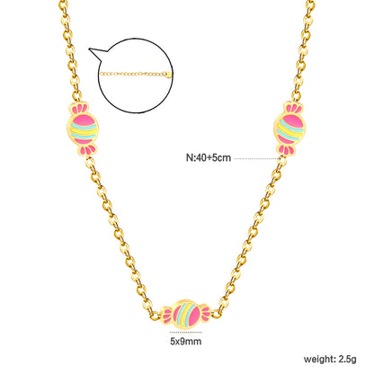 Wholesale Waterproof PVD Multi-Colored Enamel Chain Necklace