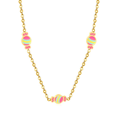 Wholesale Waterproof PVD Multi-Colored Enamel Chain Necklace