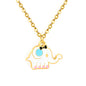 Bulk Waterproof PVD Gold Plated Enamel Elephant Necklace