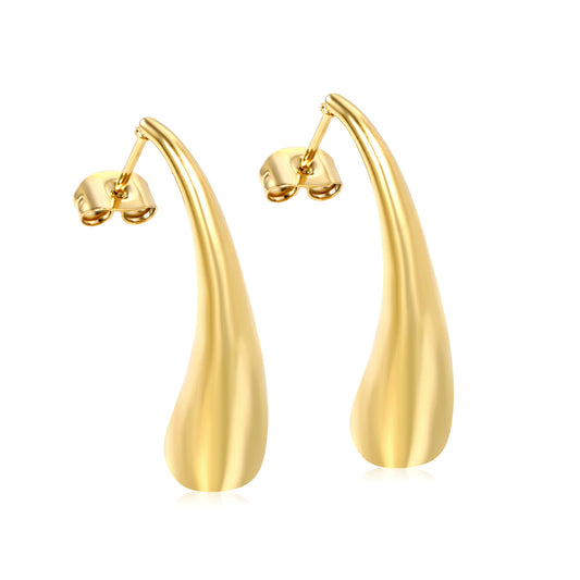 Wholesale Stainless Steel Long Teardrop Minimalist Earrings