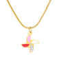 Bulk Waterproof PVD Enamel Butterfly Necklace with CZ Center