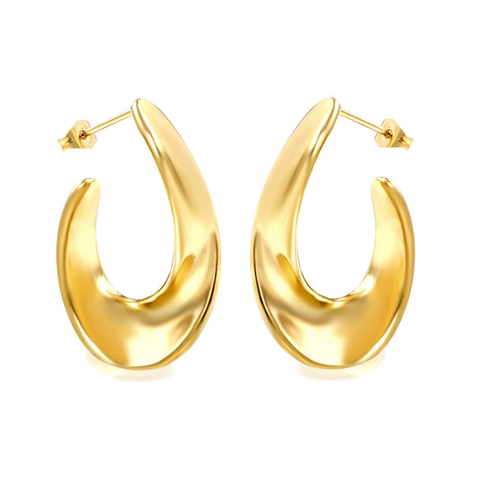 Wholesale Stainless Steel Shaped Open Half Hoop Earrings Trendy Style
