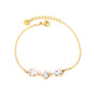Wholesale Waterproof PVD Pear Cut & Round White Gemstone Bracelet