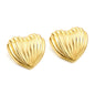 Wholesale Stainless Steel Vertical Heart Stud Earrings Elegant Texture
