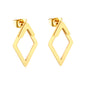 Bulk Waterproof PVD Gold Plated Lozenge Frame Stud Earrings