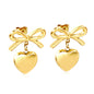 Wholesale Stainless Steel Bow + Heart Earrings