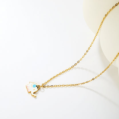 Bulk Waterproof PVD Gold Plated Enamel Elephant Necklace