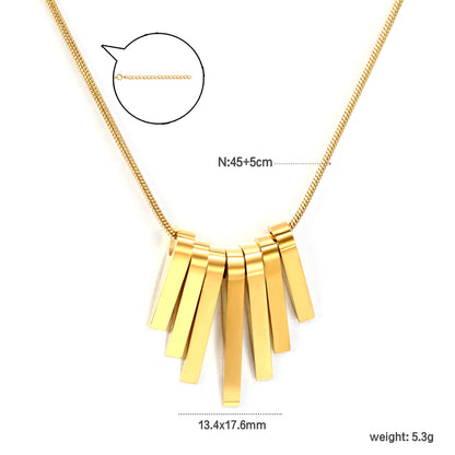 Wholesale Stainless Steel 7 Long and Short Vertical Bars Accessories Necklace
