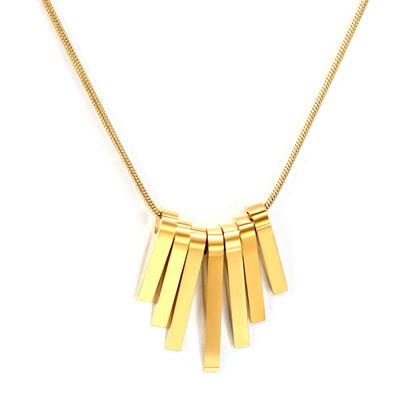 Wholesale Stainless Steel 7 Long and Short Vertical Bars Accessories Necklace