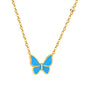 Wholesale Gold Tone White & Red & Blue & Green Butterfly Necklace Pure Elegance