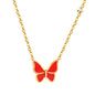 Wholesale Gold Tone White & Red & Blue & Green Butterfly Necklace Pure Elegance