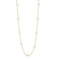 Wholesale Stainless Steel 7pcs 8mm White Pearls Bead Chain Necklace