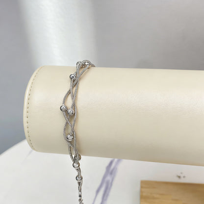304L Stainless Steel Braided Bracelet | Silver Snake Chain