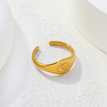 Waterproof 304L Stainless Steel Sun Coin Ring | Daily Protection Gift