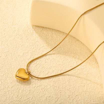 Wholesale 304L Stainless Steel Heart Necklace - 40+5cm Chain
