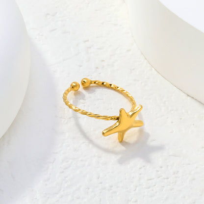 Summer 304L Stainless Steel Starfish Ring | Waterproof Beach Jewelry