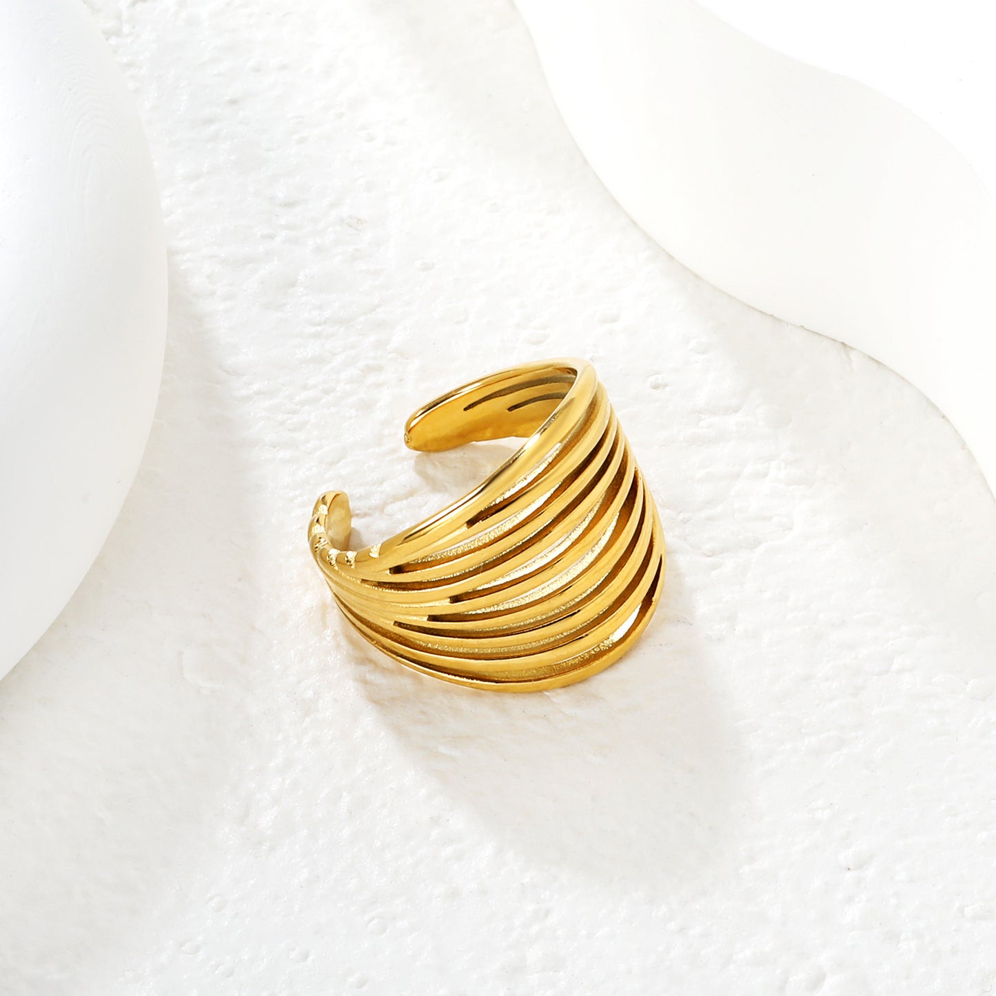Minimalist 304L Stainless Steel Line Ring | Unisex Wide Stacking Band