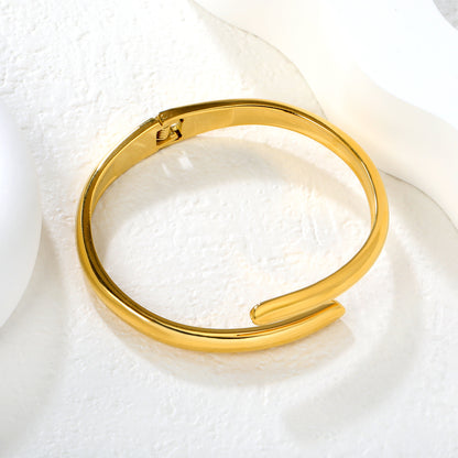 Wholesale 304L Stainless Steel Cross-over Bangle with Spring