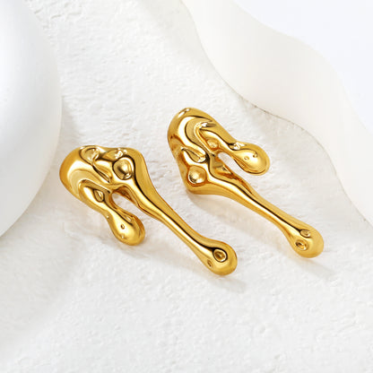 Aesthetic Stainless Steel Liquid Studs | Unique Molten Metal Design