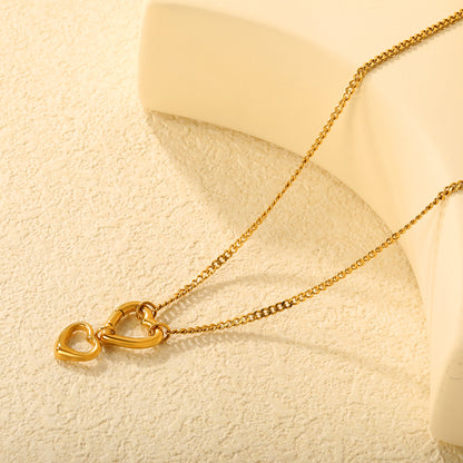 Cool Style 304L Stainless Steel Heart Cuban Necklace
