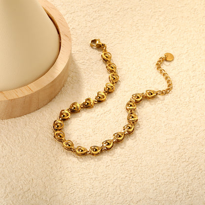Wholesale Delicate Heart Bracelet | Dainty Gold Chain with Charm Accents
