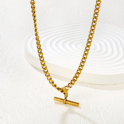 Bulk PVD Gold Industrial Sculpted OT-Clasp Cuban Necklace