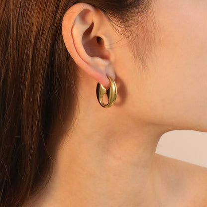 Wholesale Waterproof PVD Gold Large Hollow Circle Studs