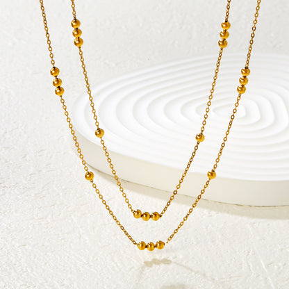 Wholesale Waterproof PVD Gold Star Accent Clavicle Necklace Multi-Length