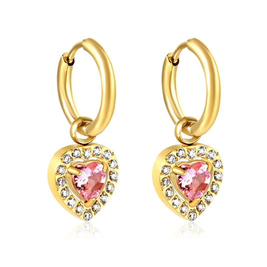 Bulk 304L Stainless Steel Heart Halo Hoops | Romantic Jewelry Factory